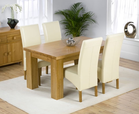 palermo Oak Dining Table 150cm and 4 Rochelle