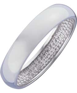 Palladium D-Shape Wedding Ring - 4mm