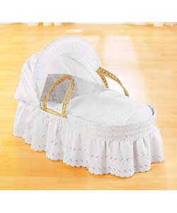 PALM Moses Basket with Broderie Anglaise Covers