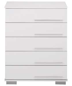 Palma 5 Drawer Chest - White