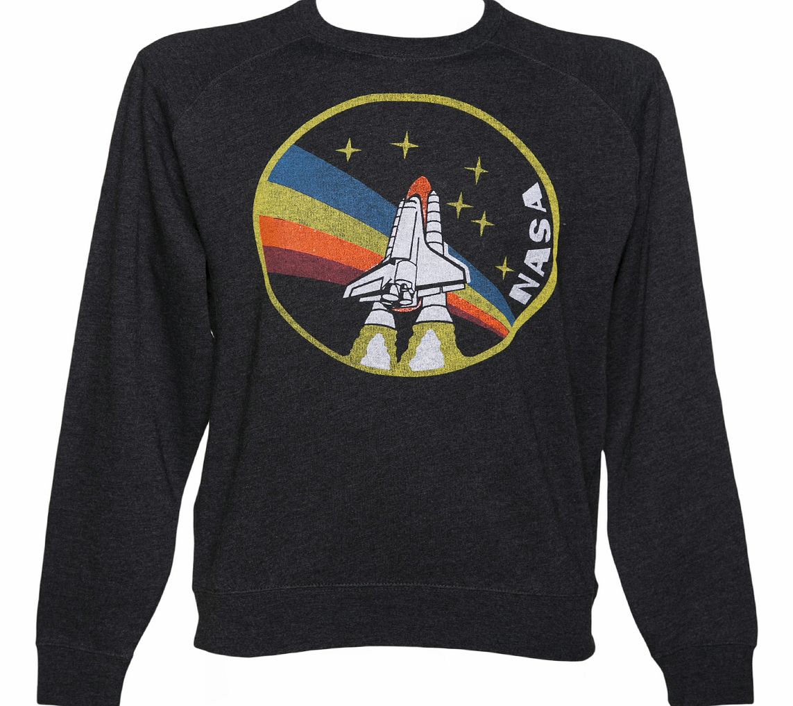 Palmercash Mens Charcoal Marl NASA Rainbow Sweater from