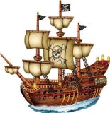 Pams Jointed Pirate Ship Decoration