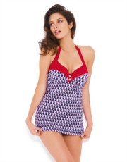 Panache Page Halterneck Swimsuit - Navy Multi