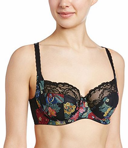  Womens Jasmine Balconnet Balcony Floral Everyday Bra, Black (Black Ricamo), 36D