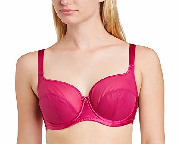 Panache  Womens Tango Accenti Balconnet Balcony Plain Everyday Bra, Red (Mulberry), 32J