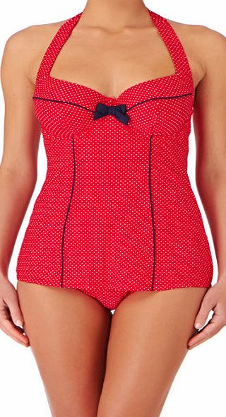Panache Womens Panache Britt Halter Swimsuit - Red Spot