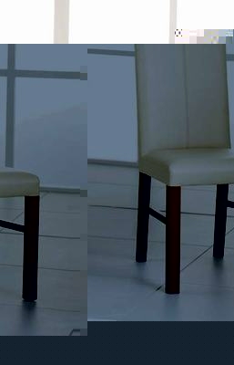 Panama Faux Leather Dining Chairs - Ivory - Pair