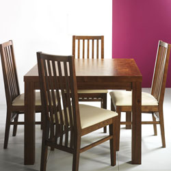 Panama Square Dining Table & Slatted Chairs