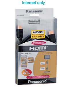 panasonic 5m HDMI Gold Plated Cable - Black
