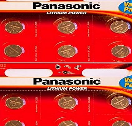 Panasonic CR-2032 Lithium Coin Battery - Twelve Pack