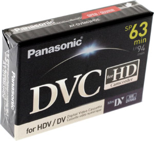 Panasonic High Definition (HD) Digital Mini DV 63min Tape - SINGLE TAPE