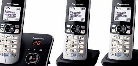 Panasonic KX TG6823 - cordless phone - answering system with caller ID   2 additional handsets