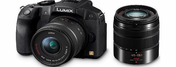 Lumix DMC-G6WEB-K, Compact Interchangeable Lens Digital Camera Kit with 14-42mm Lens & 45-150mm Lens - Black