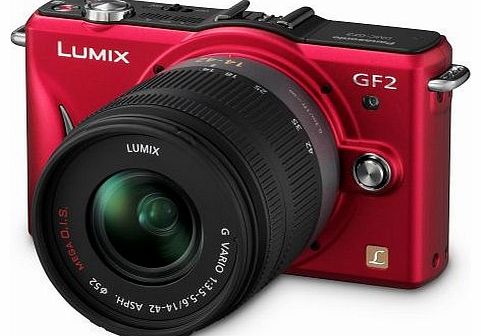 Panasonic Lumix GF2 Digital Camera with 14-42mm Lens - Red