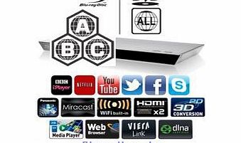 Panasonic NEW PANASONIC 2D/3D CODEFREE BDT330 2K/4K, Wi-Fi, Dual HDMI, Blu-Ray Disc Player MultiZone Region Code Free DVD 012345678 PAL/NTSC Blu Ray Zone A/B/C. 100~240V 50/60Hz comes with EU 