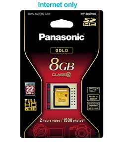 panasonic RP-SDW08GE1K 8GB Class 10 Memory Card