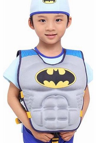 Batman Swim Vest Learn-to-Swim Floatation Jackets for Kids, M, 2-8 Years Old