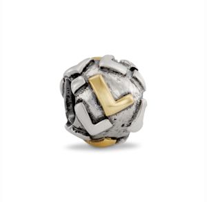 Pandora Sterling Silver and 14ct Gold Letter L