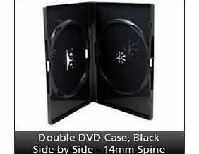 PANMER Double DVD Case, Black Side by Side-14mm Spine(10)
