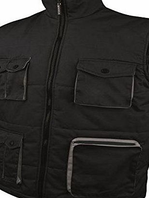Panoply Stockton Mach2 Bodywarmer Workwear (XXLarge - 45``-47`` Chest, Black With Grey Trim)