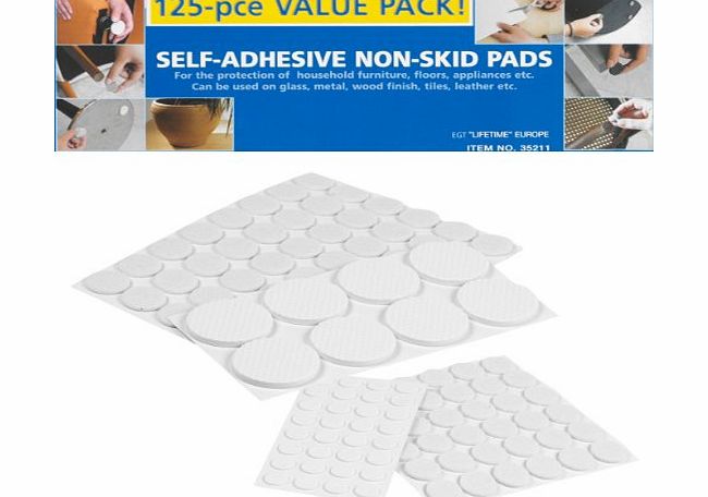 Panorama Gifts 125pc Self Adhesive Non Skid Pads Furniture Floor Protectors Feet
