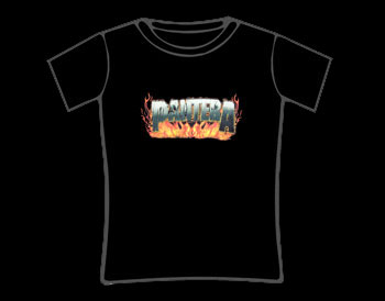Pantera Flaming Logo Skinny T-Shirt