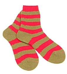 Pantherella Red/Green Striped Cashmere Socks by