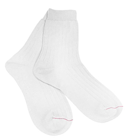Pantherella White Cotton Ribbed Socks by