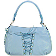 Paolo Bianchi Baby Blue Corset Hobo Leather Handbag