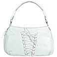 Ice White Corset Hobo Leather Handbag