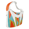 White Patchwork Leather Large Hobo Bag