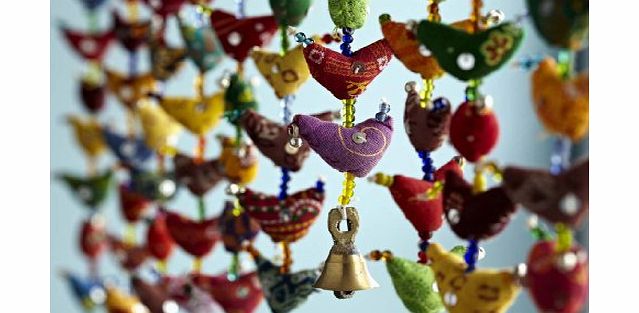 Paper High 10-Bird Bell Tota Traditional Indian Hanging Decoration