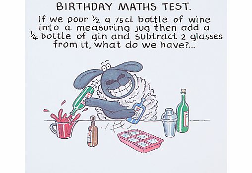 Paperlink Maths Test Birthday Card