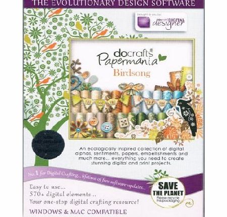 Papermania Docrafts Papermania DVD Cd rom Birdsong design software windows and mac compatible templates verses punches shapes