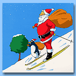 Skiing Santa