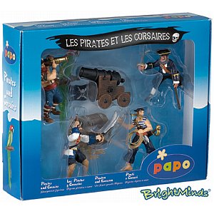 papo Pirate Figures and Cannon Set (blue)