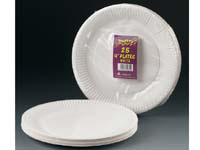 PAPSTAR Disposable white paper plates, PACK of 100