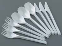 PAPSTAR Plastic white forks, BOX of 100