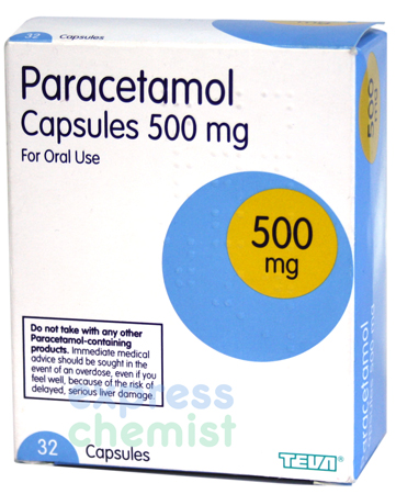 Paracetamol Capsules 500mg 32 (Teva)