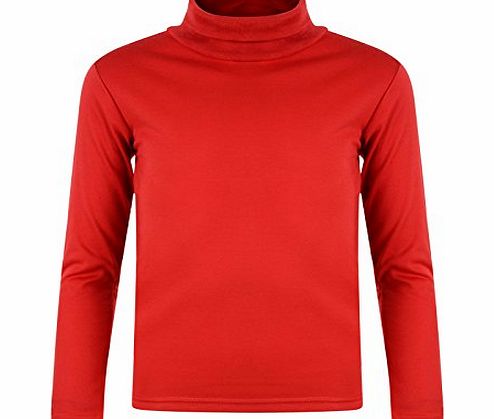 Paradise KIDS BOYS GIRLS POLO NECK JUMPER TOP ROLL NECK 2-11 YEARS BNWT (10-11 Years #14, Red)