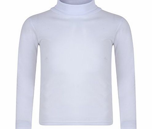 Paradise KIDS BOYS GIRLS POLO NECK JUMPER TOP ROLL NECK 2-11 YEARS BNWT (9-10 Years #12, White)