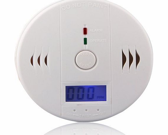 Paramount City White LCD CO Carbon Monoxide Detector Poisoning Gas Fire Warning Alarm Sensor,UK Stock Royal Mail Shipping