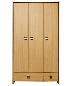 Paris Oak 3 Door Wardrobe