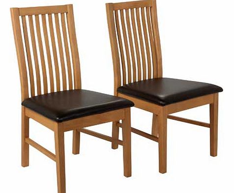 Paris Pair of Chocolate Oak Effect Dining Chairs