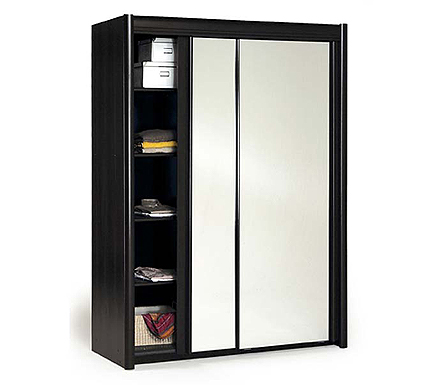 Parisot Meubles Carla Sliding Mirrored Wardrobe in Wenge