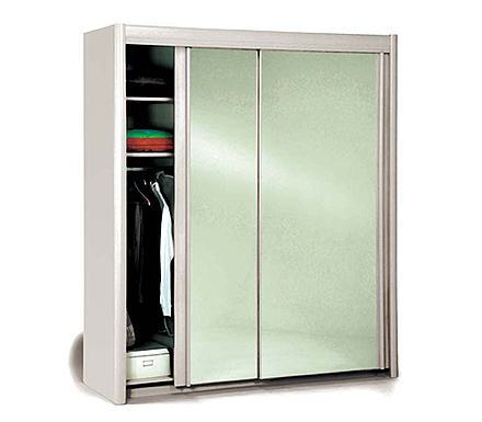 Parisot Meubles Carlene Sliding Double Mirrored Wardrobe in White