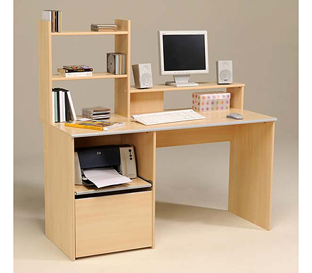 Parisot Meubles Coby Computer Desk in Light Beech - WHILE STOCKS