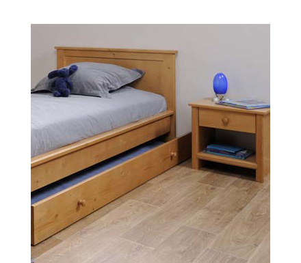 Essan Solid Pine 1 Drawer Bedside Table - WHILE