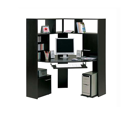 Parisot Meubles Hubis Corner Computer Desk in Wenge