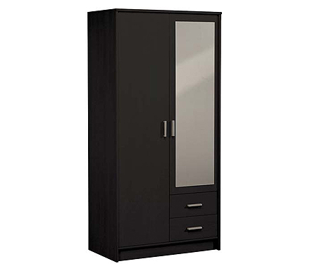 Parisot Meubles Inigo Mirrored Double Wardrobe in Wenge